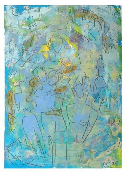 Abrazo Azul 2008  70 x 50